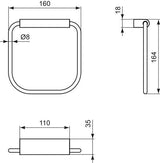 IDEAL STANDARD Handtuchring Connect eckig, schwenkbar, Chrom – Wandmontage