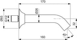 Ideal Standard La Dolce Vita Wandauslauf Chrom – Messing, 160 mm, Strahlregler