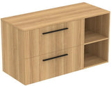 Ideal Standard i.life B Möbel-Set 120 cm – 2 Auszüge, 2 offene Fächer, Schwarz Weiß matt