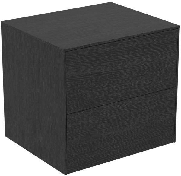 Ideal Standard Conca Waschtischunterschrank 602 mm, 2 Auszüge, Walnuss Dunkel, Push-Open