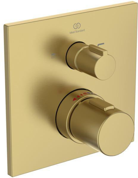 Ideal Standard Badethermostat UP Ceratherm C100, Brushed Gold, DIN EN 1717