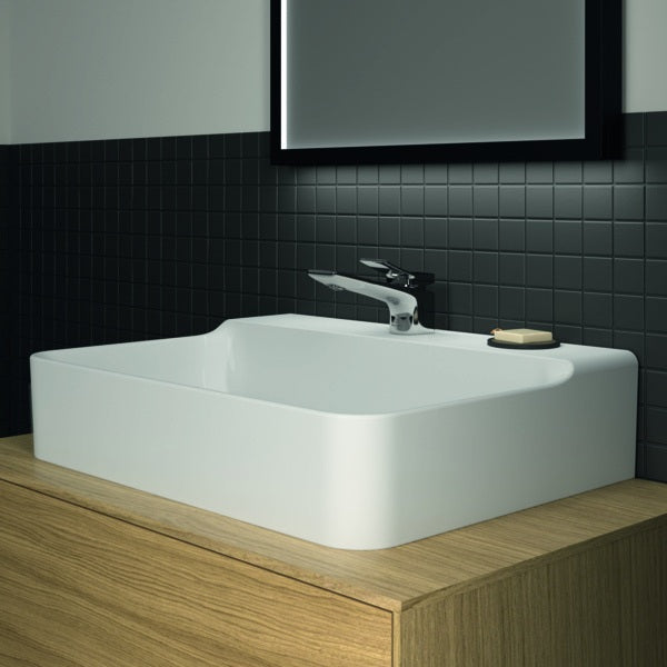 Ideal Standard Conca Aufsatzwaschtisch 600x450x145mm, 1 Hahnloch, ohne Überlauf, Weiß