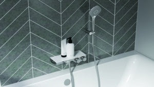 Ideal Standard Badethermostat AP Ceratherm S200 mit Ablage Chrom – Thermostatisch, Zweigriffig, Wandmontage