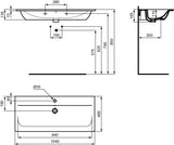 Ideal Standard Möbelwaschtisch Connect Air 1040 mm, 1 Hahnloch, mit Überlauf, Weiß