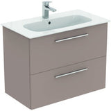 Ideal Standard i.life A Möbelpaket mit Waschtisch 80 cm und Unterschrank, Weiß matt, Chrom Griff