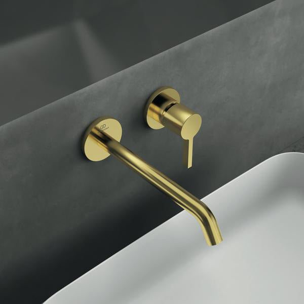 Ideal Standard Joy Wand-Waschtischarmatur BS2 Brushed Gold 220 mm Auslauf