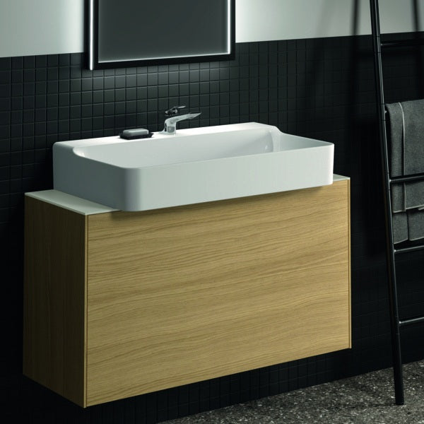 Ideal Standard Waschtischplatte Conca aus Keramik 1002x373x6 mm in Marmor Noir Desir