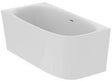 Ideal Standard D-Form-Badewanne Dea 1500x750x610 mm Weiß für Wandanbindung links mit Ablauf