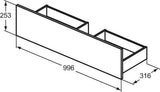Ideal Standard Eurovit+ obere Schublade 100 cm Hochglanz grau lackiert