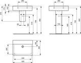 Ideal Standard Connect Cube Waschtisch 550x460x175mm Weiß ohne Hahnloch ohne Überlauf