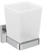 Ideal Standard IOM Cube Zahnputzbecher Chrom – Eckiger Wandbecher mit Glas und verdeckter Befestigung