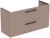 Ideal Standard i.life A Waschtischset 1240 mm mit Unterschrank und schwarzem Griff, Weiß Matt