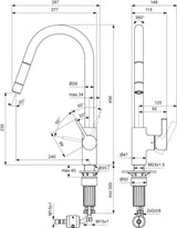 IDEAL STANDARD Gusto Küchenarmatur 240 mm Auslauf mit 1-Funktionshandbrause in Sunset Rose