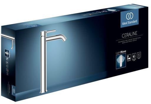 Ideal Standard Ceraline Waschtischarmatur mit 150 mm Ausladung, Ablaufgarnitur und Heißwasser-Sparfunktion