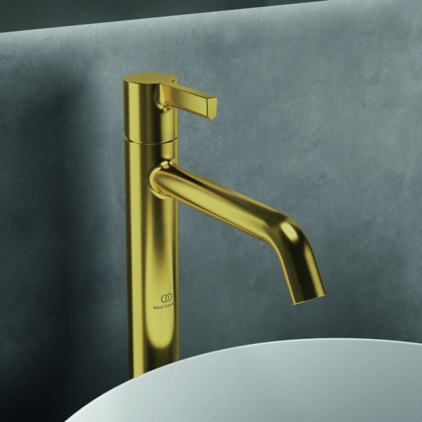 IDEAL STANDARD Joy Waschtischarmatur – Brushed Gold, 170 mm Auslauf, ohne Ablaufgarnitur