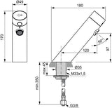 Ideal Standard Sensorflow Sensor-Waschtischarmatur 120 mm Batteriebetrieb Chrom
