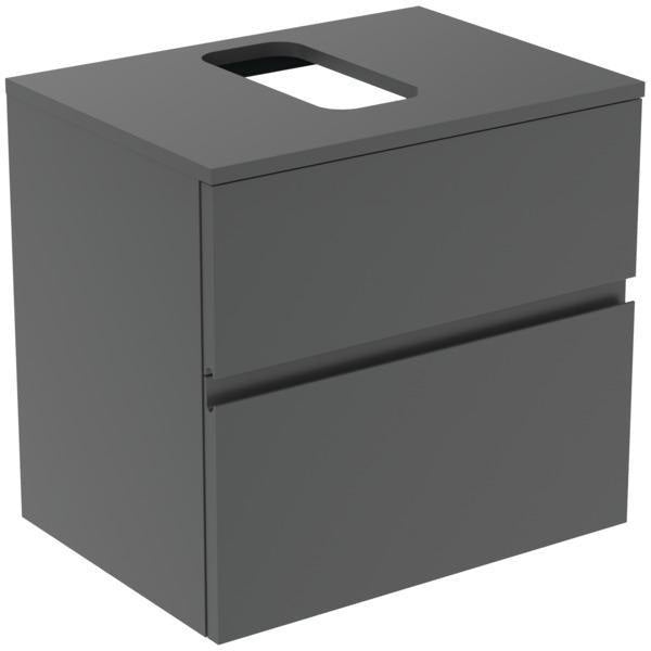 Ideal Standard Finesse Waschtischunterschrank 602 mm, 2 Auszüge, Greige matt, wandhängend