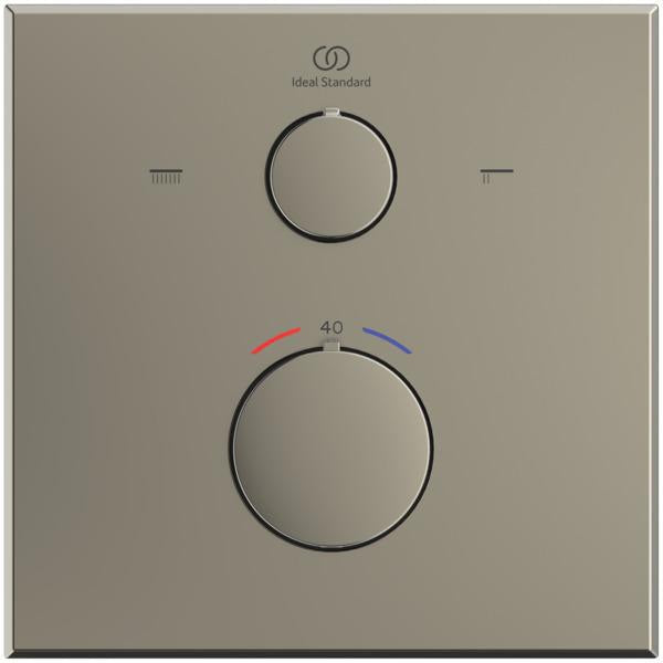 Ideal Standard Ceratherm C100 Badethermostat Unterputz Brushed Gold Rosette 163x163 mm