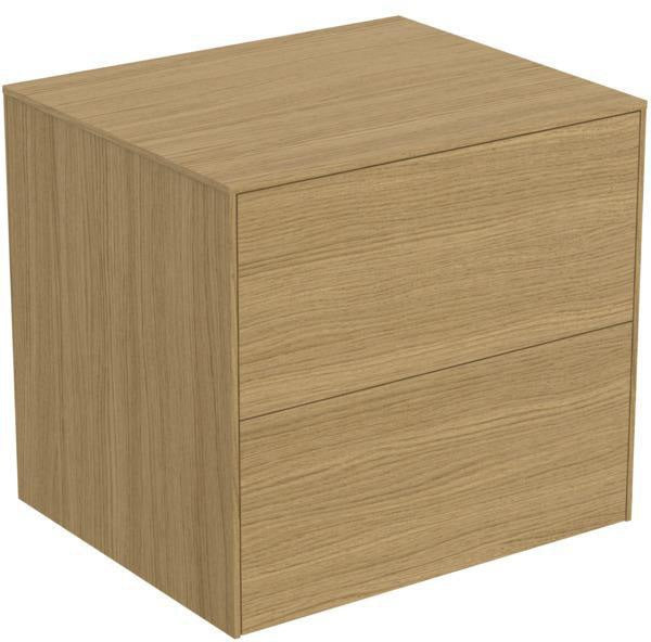 Ideal Standard Conca Waschtischunterschrank 602 mm, 2 Auszüge, Walnuss Dunkel, Push-Open