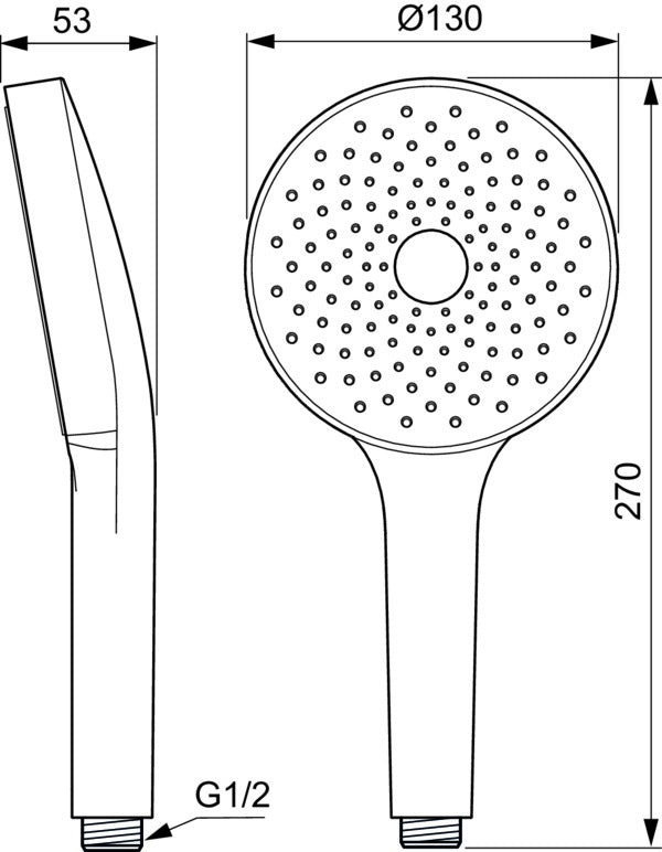Ideal Standard Idealrain Solos Handbrause 1-Funktion mit Antikalksystem, Chrom