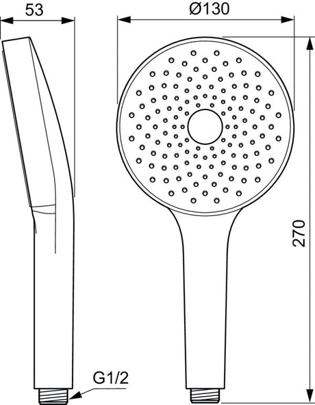 Ideal Standard Idealrain Solos Handbrause 1-Funktion mit Antikalksystem, Chrom