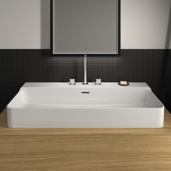 Ideal Standard Conca Aufsatzwaschtisch 1000x450x165mm, 3 Hahnlöcher, mit Überlauf, Weiß