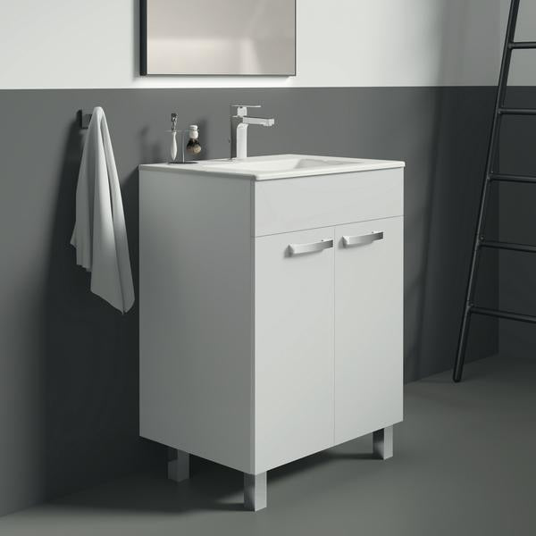 Ideal Standard Eurovit Stand-Waschtischunterschrank 60 cm, 2 Türen, Hochglanz Weiß