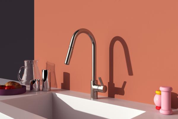 IDEAL STANDARD Gusto Küchenarmatur 241 mm Auslauf mit 2-Funktions-Brause Silver Storm