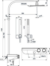 Ideal Standard Duschsystem Ceratherm S200 mit Ablage und Stick-Handbrause Chrom