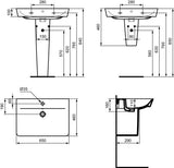 Ideal Standard Connect Air Waschtisch 650x460x160 mm Weiß, 1 Hahnloch, mit Überlauf