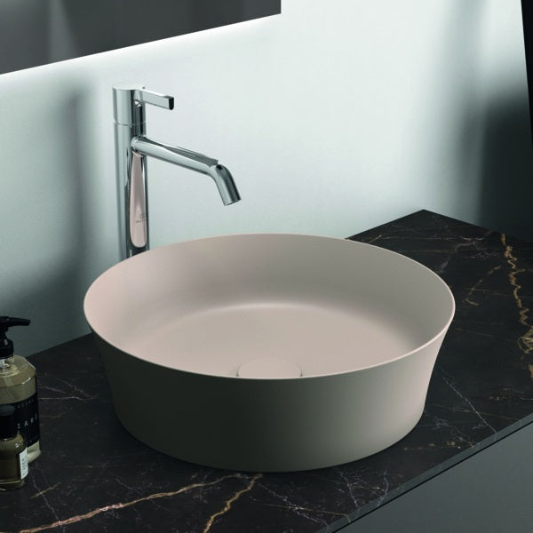 Ideal Standard Ipalyss Aufsatzwaschbecken 400x400mm Schwarz ohne Hahnloch ohne Überlauf