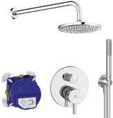 Ideal Standard Ceraline Armaturen-Bundle UP Chrom – Duschsystem mit Kopfbrause & Brauseschlauch