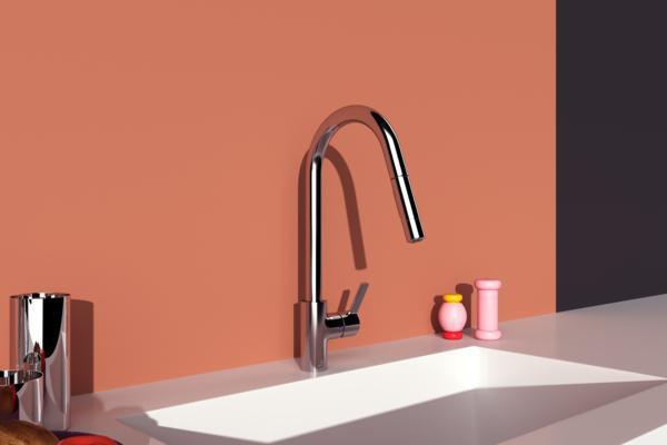 IDEAL STANDARD Gusto Küchenarmatur 241 mm Auslauf mit 2-Funktions-Brause Silver Storm