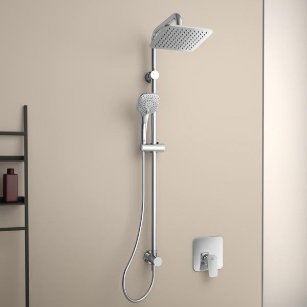 Ideal Standard Idealrain Cube Duschsystem mit Thermostat & 3-Strahl-Handbrause, Chrom