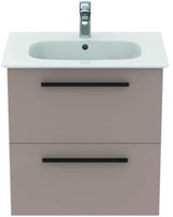 Ideal Standard i.life A Waschtisch-Set 60 cm mit Unterschrank, weiß matt, schwarzer Griff
