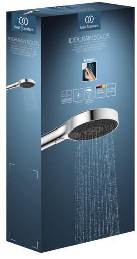 IDEAL STANDARD Idealrain Solos Handbrause 3-Funktion Chrom – 130 mm, Antikalk