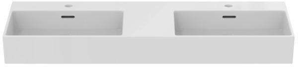 Ideal Standard Doppelwaschtisch Extra 1215mm, 2x 1 Hahnloch, mit Überlauf, Seidenweiß