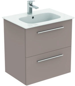 Ideal Standard i.life A Waschtischset 60 cm mit Unterschrank und chrom Griff, Weiß matt