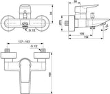 IDEAL STANDARD Tesi Badearmatur Aufputz Chrom 154 mm Ausladung