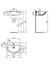 Ideal Standard Waschtisch Contour 21 Schools 600 mm Weiß ohne Überlauf – Wandmontage