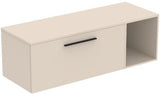 Ideal Standard i.life B Badmöbelset 140 cm – 1 Auszug, 1 offenes Fach, Gr. Schwarz/Weiß matt