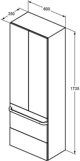 Ideal Standard Front Tonic II für obere Schublade 600 mm, hellgrau lackiert – RV084FA