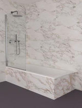 Ideal Standard i.life Duschwand mit Tür 400/600 mm rechts, Silber – Badewannen-Duschwand aus Sicherheitsglas