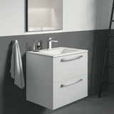 Ideal Standard Waschtisch-Möbelpaket Eurovit 610 mm Weiß/Eiche hell mit 2 Auszügen