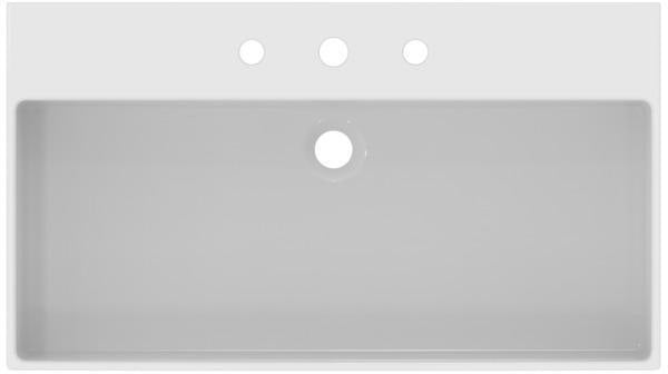 Ideal Standard Extra Aufsatzwaschtisch 815 mm, 3 Hahnlöcher, mit Überlauf, geschliffen Weiß
