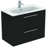Ideal Standard i.life A Möbelpaket mit Waschtisch 80 cm und Unterschrank, Weiß matt, Chrom Griff