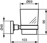 IDEAL STANDARD IOM Zahnputzbecher Silk Black – Wandhängend, satiniertes Glas, Messing