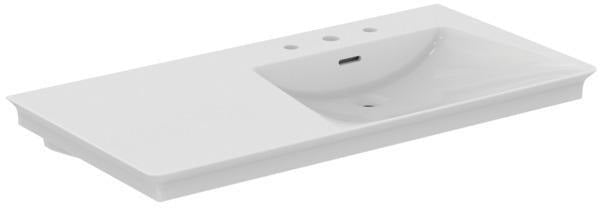 Ideal Standard Möbelwaschtisch La Dolce Vita 1060 mm, 3 Hahnlöcher, Ablage links, Weiß