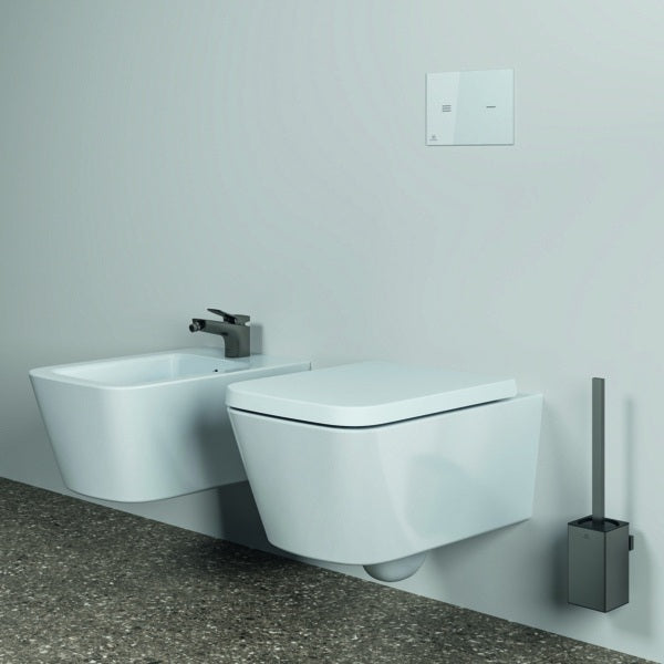 Ideal Standard WC-Bürstengarnitur Conca Cube eckig Brushed Gold – Wandhängend, Messing