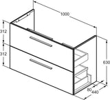 Ideal Standard i.life A Unterschrank 1000 mm Sandbeige matt – 2 Auszüge, Softclose, wandhängend